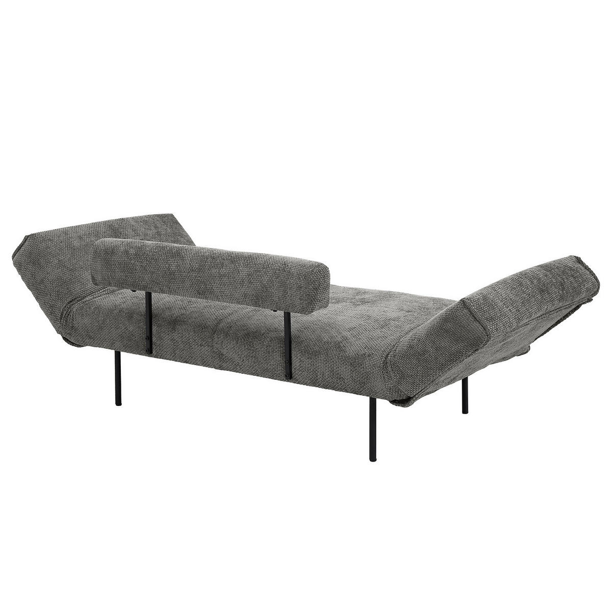 SCHLAFSOFA - Chenille - Dunkelgrau/Schwarz, Textil/Metall (181/70/75cm) - home24