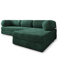 ROHOVÁ SEDAČKA ETERA modulární Boneless pohovka s funkcí spaní, tmavě zelená TILIA 39 - zelená barva, textil (270/160cm) - MASSENO