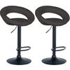 BARHOCKER 2er Set Stoff dunkelgrau - Dunkelgrau/Schwarz, Textil/Metall (52/77/47cm) - CLP