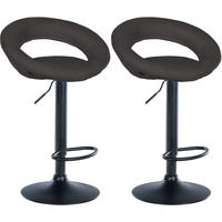 BARHOCKER 2er Set Stoff dunkelgrau - Dunkelgrau/Schwarz, Textil/Metall (52/77/47cm) - CLP