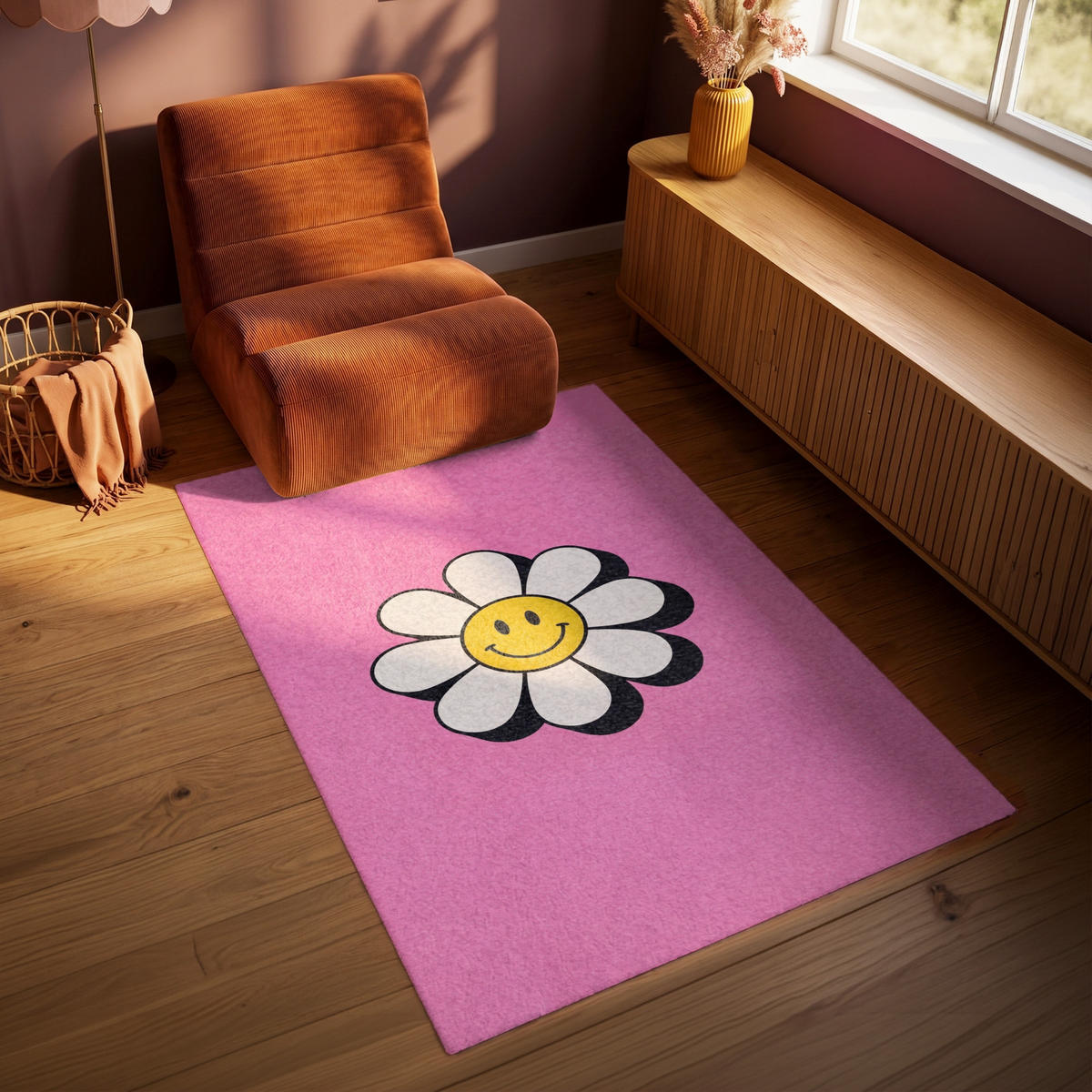 PREPROGE - Cvet - 90x150 cm - pink, umetna masa/tekstil (90/0.4cm) - OnlyWow