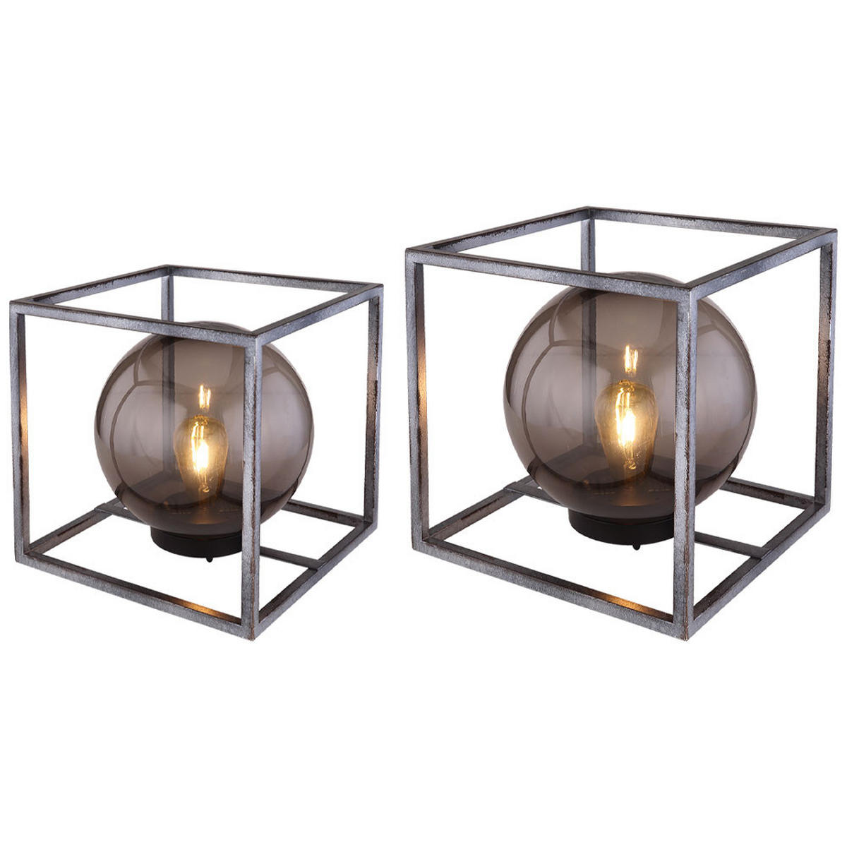LED AUSSENLEUCHTE Kugel Grau 2er Set - Grau, Kunststoff (23/23/23cm) - Globo Lighting