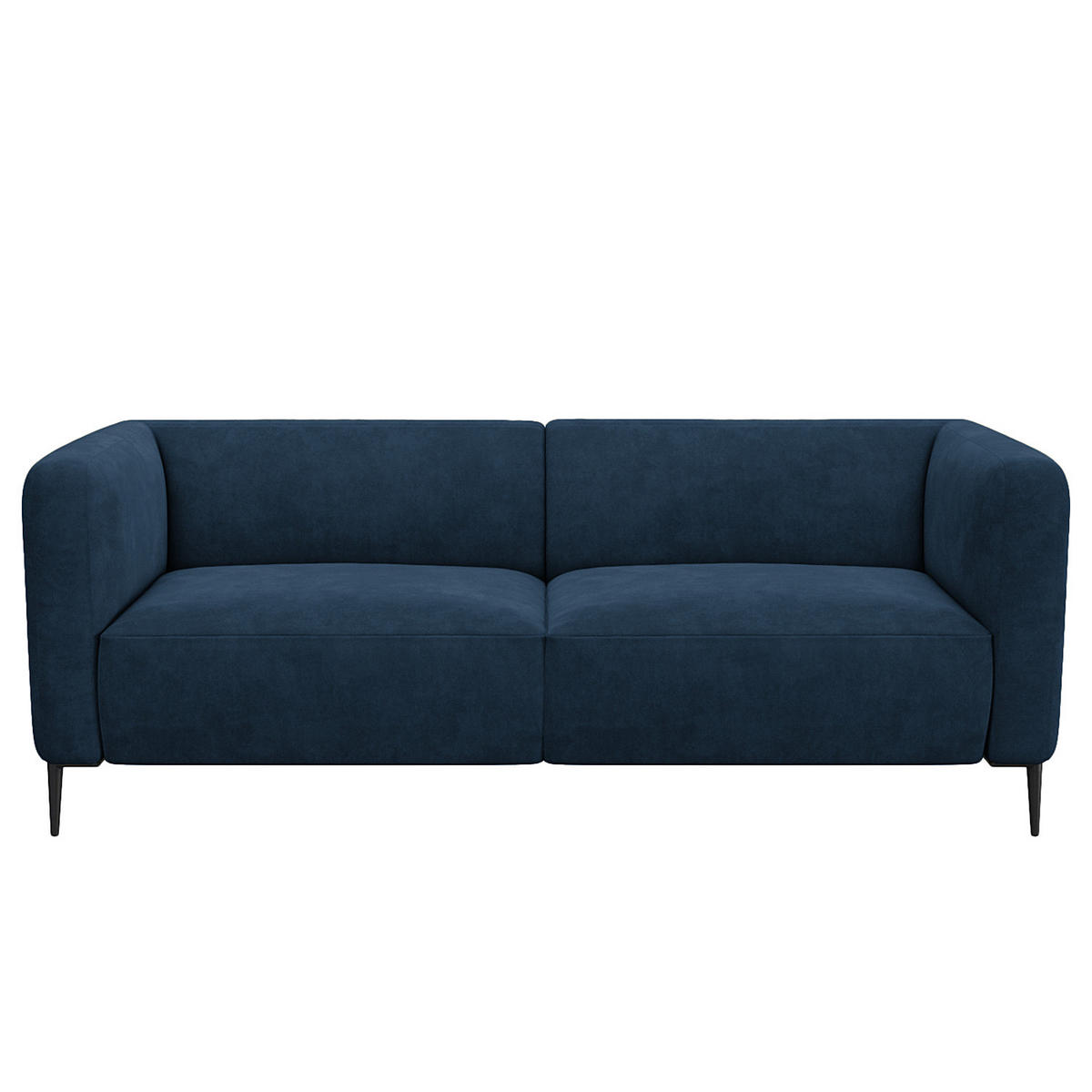3-SITZER SOFA - Schwarz/Dunkelblau, Textil/Metall (205/74/88cm) - home24