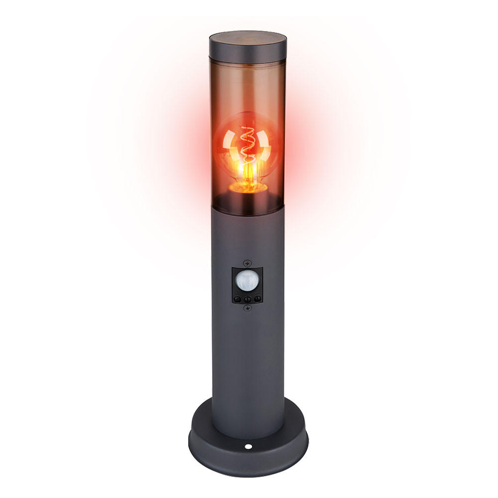 LED AUSSENLEUCHTE Edelstahl Anthrazit - Anthrazit, Metall (12.7/12.7/45cm) - Globo Lighting