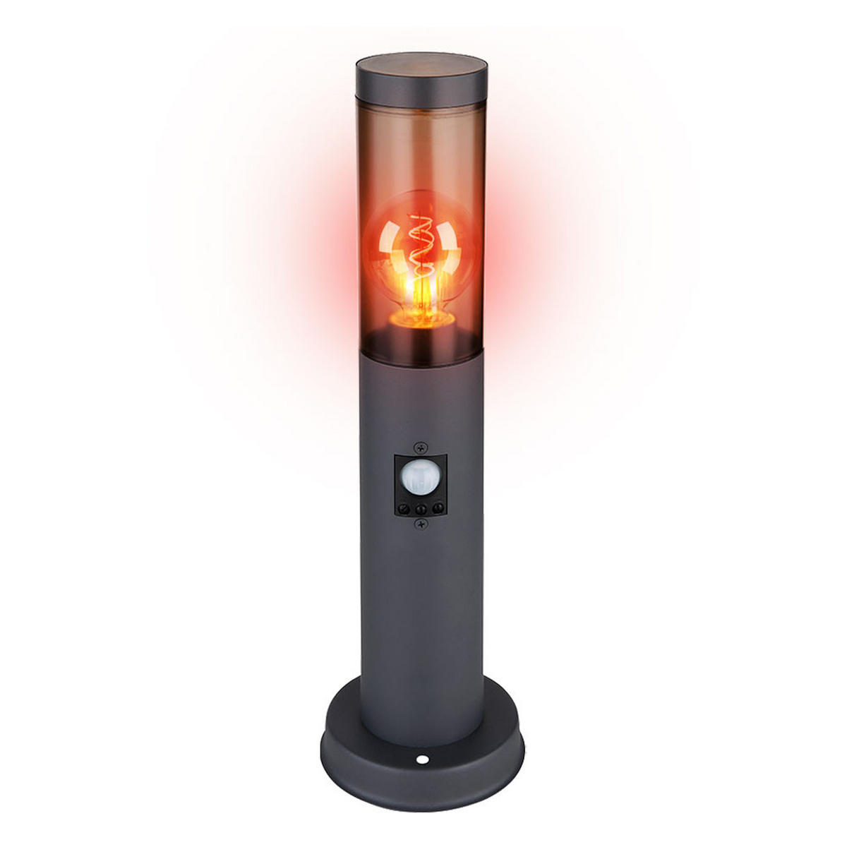 LED AUSSENLEUCHTE Edelstahl Anthrazit - Anthrazit, Metall (12.7/12.7/45cm) - Globo Lighting