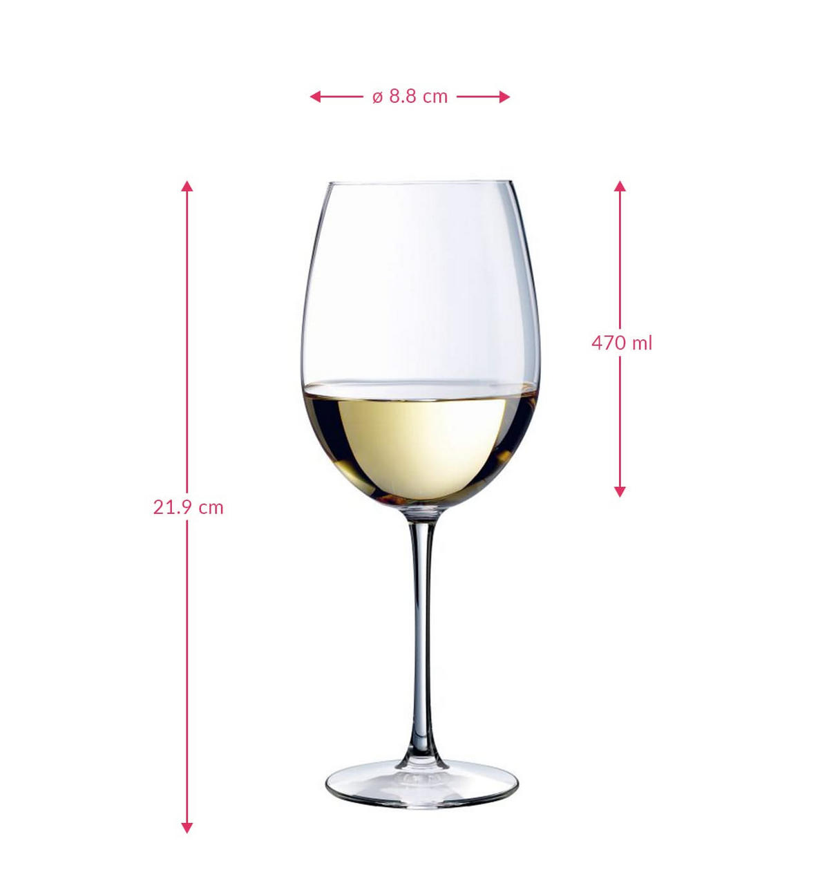 WEISSES WEINGLAS Weiße Weingläser Cabernet Tulip 470 ml - 6 Stücke - Transparent, Glas (0.47L)