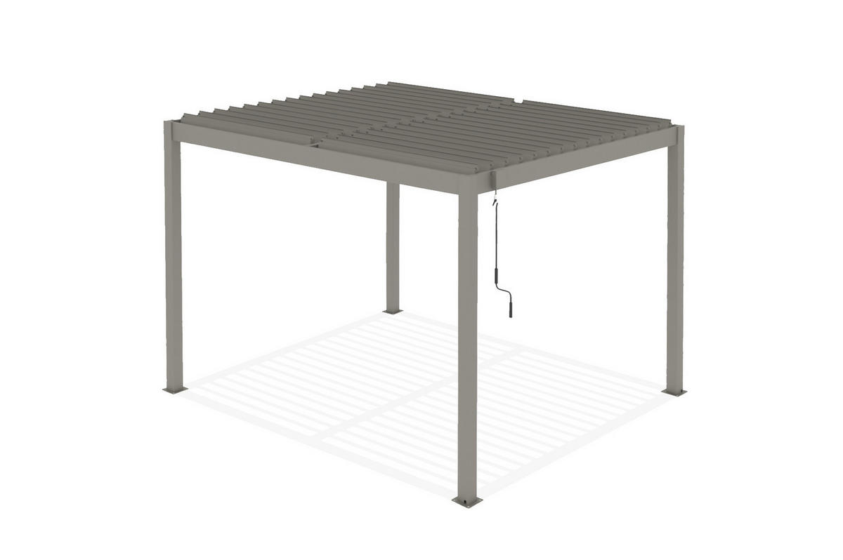PERGOLA bioklimatisch freistehend Piana taupe 3x2,5m Aluminium - Taupe, Metall (304/218/255cm) - Cazeboo