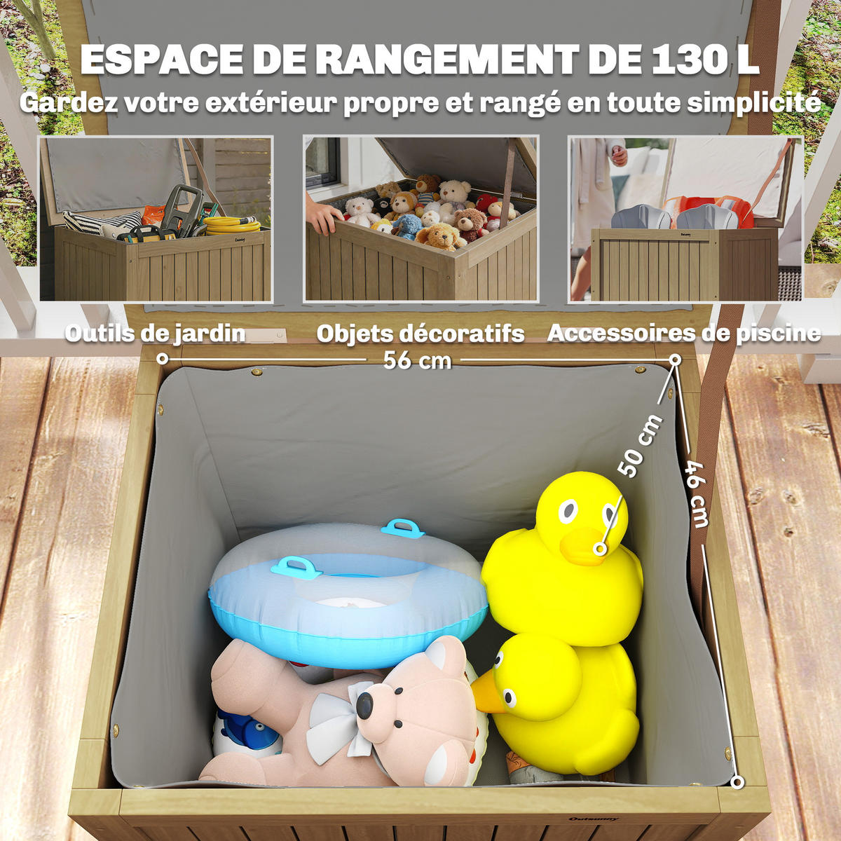 KISSENBOX DE-18687 Braun - Braun, Holzwerkstoff (51/58.5/63cm) - ComfortXL
