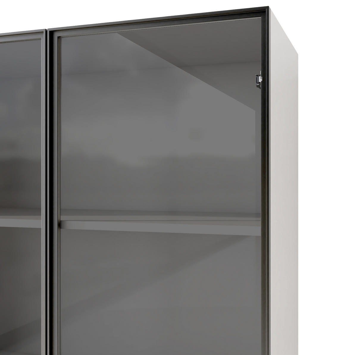 VITRINE aus Spanplatte 60x40x160cm in Weiß mit LED & Schubladen - Weiß, Holzwerkstoff (60/160/40cm) - Modfu