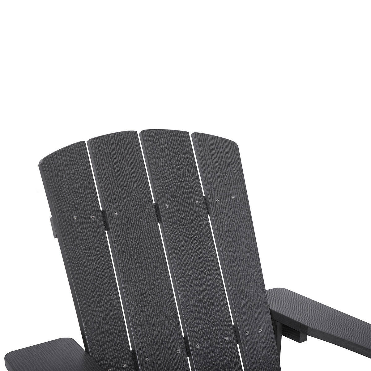 GARTENSTUHL mit Fußhocker Kunstholz dunkelgrau Adirondack - Dunkelgrau, Kunststoff (75/88/88cm) - Beliani