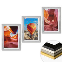 WANDBILDER 3er Set - 20x30 cm Silberner Rahmen - Wüstenschluchten aus der Ballonfahrt - Silberfarben, Kunststoff (20/30cm) - ArtPrintCave