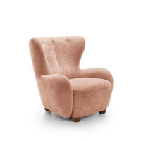 SESSEL MIST, Polstersessel Klassisch Loungesessel, Chenille-Stoff Rosa - Rosa, Holz/Holzwerkstoff (88/91/100cm) - MASSENO