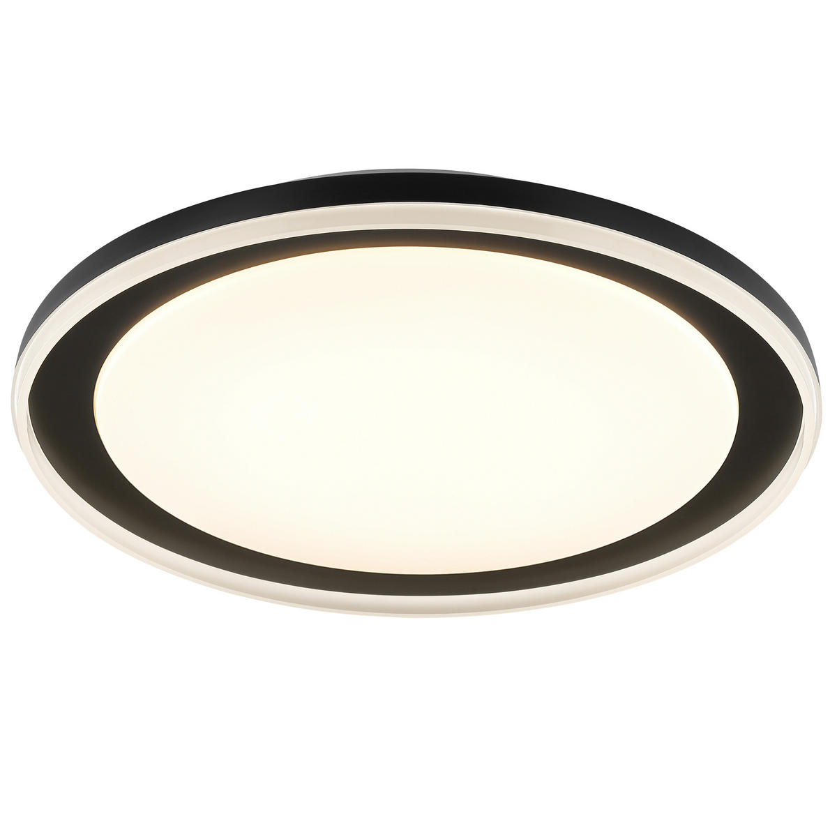 LED DECKENLEUCHTE Pederson Schwarz 45/45/9,5 cm - Schwarz, Metall (45/45/9.5cm) - Brilliant