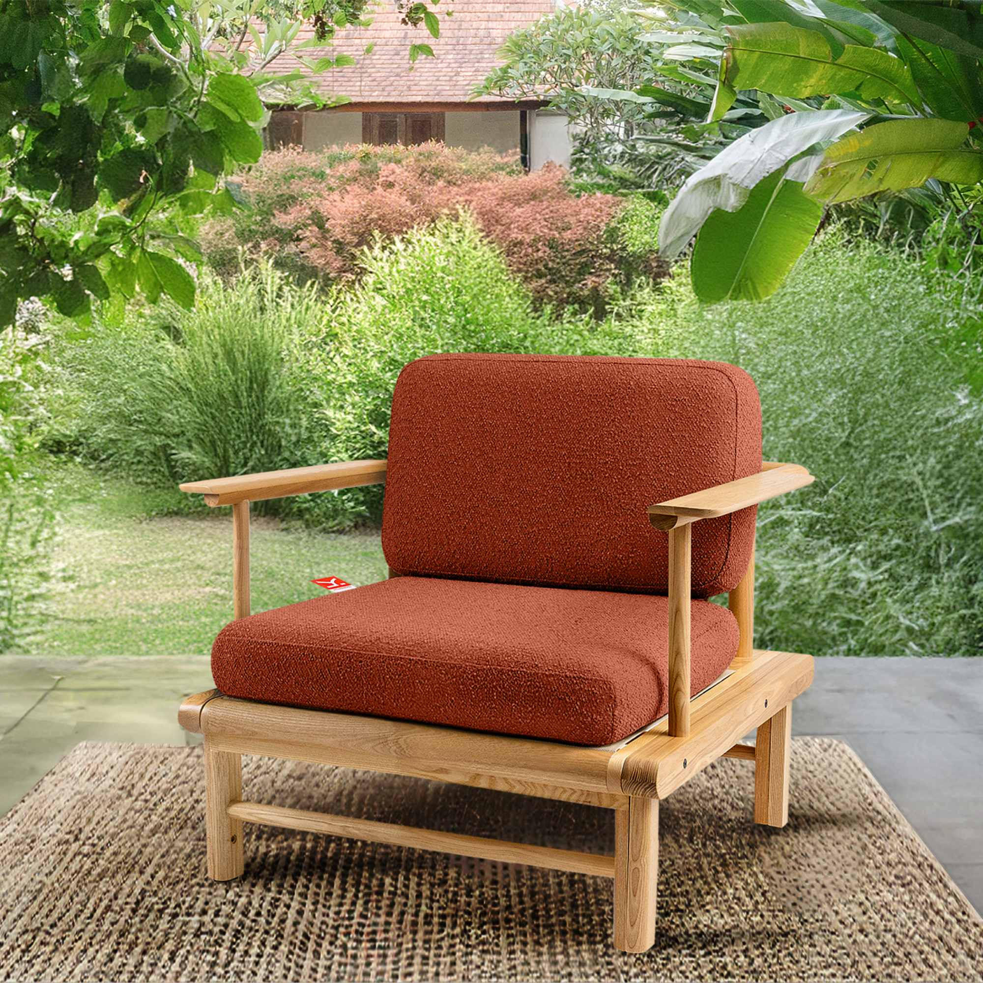 GARTENSTUHL ATREDA - Orange, Holz/Textil (91/80/80cm) - KONSIMO®