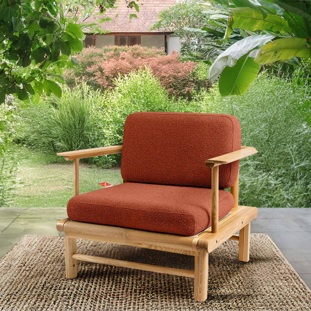 GARTENSTUHL ATREDA - Orange, Holz/Textil (91/80/80cm) - KONSIMO®