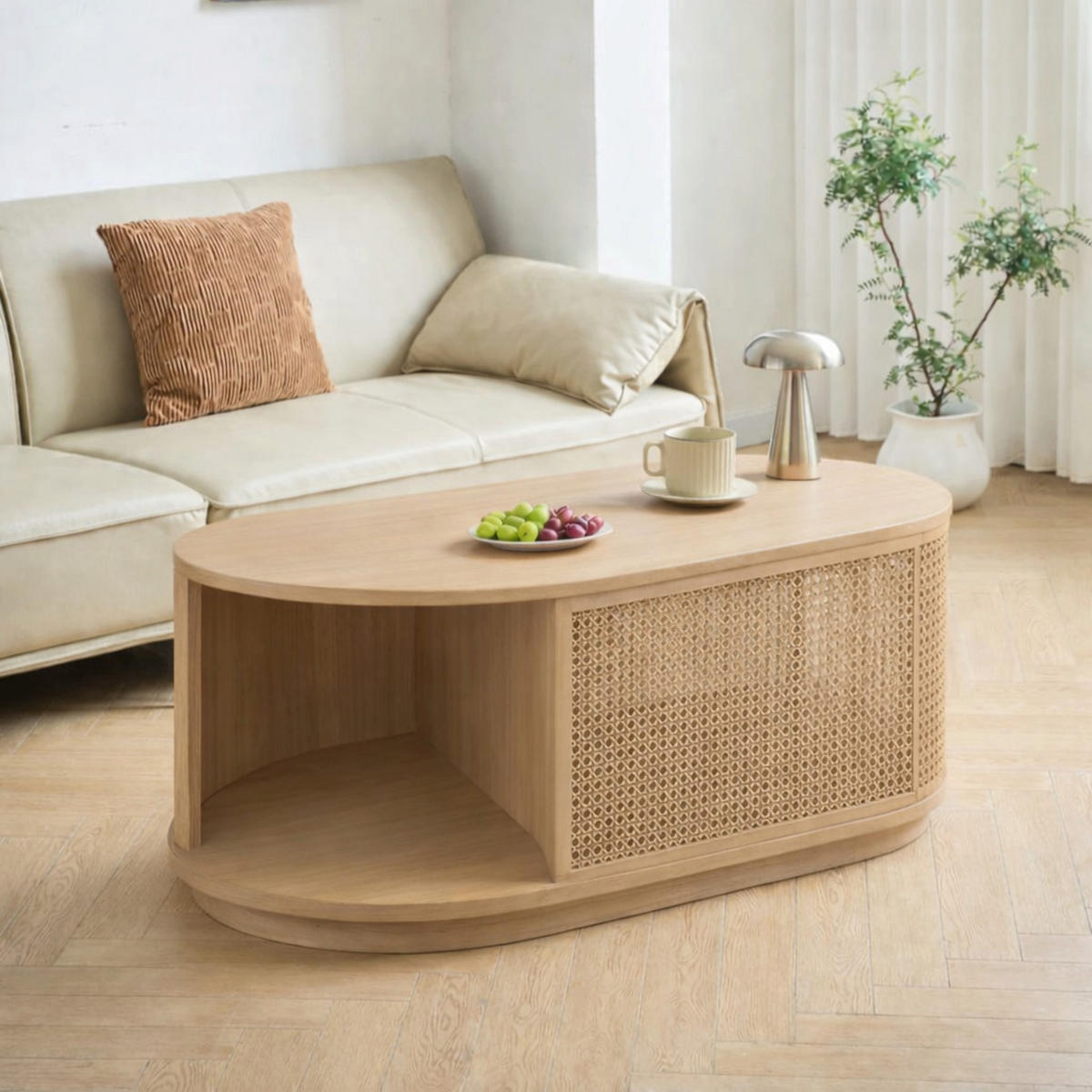 COUCHTISCH Rund Braun 90 x 40 x 40 cm - Braun, Holz (40/90/40cm) - Nordlys