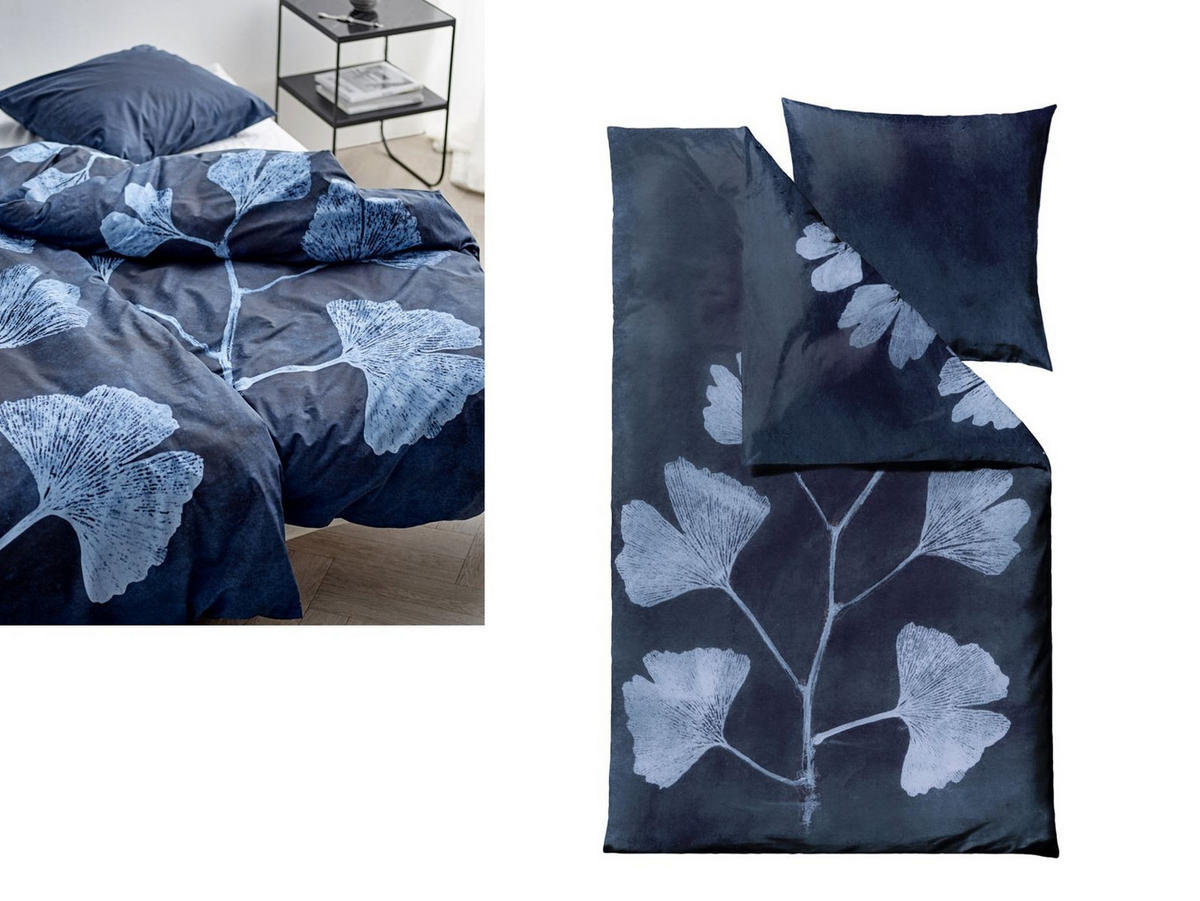 BETTWÄSCHE Botanicals blau 135/200 cm Bio-Baumwolle - Blau, Textil (135/200cm) - Södahl