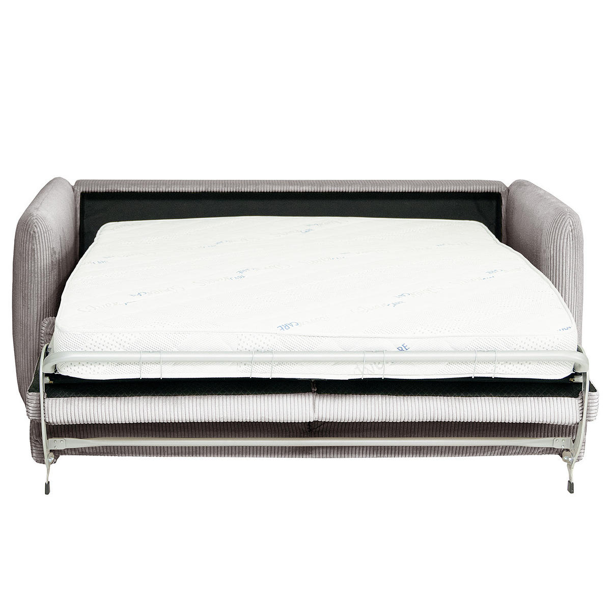 SCHLAFSOFA mit Matratze - Hellgrau/Schwarz, Kunststoff/Textil (194/86/104cm) - home24