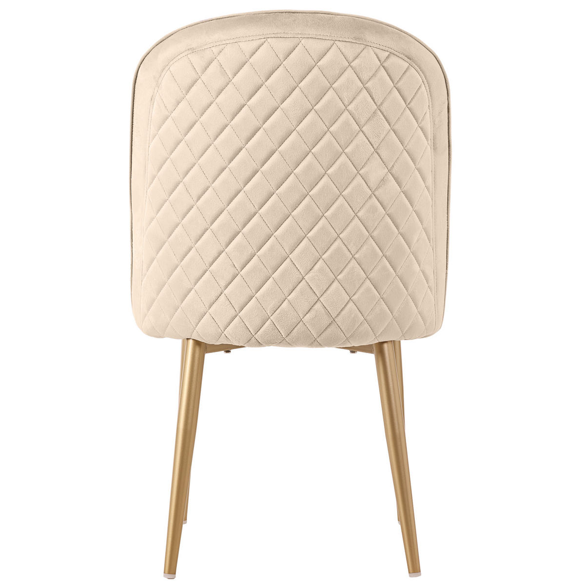 ESSZIMMERSTUHL 2-Tlg Beige Samt, Gold Beine, Wohnzimmer - Beige, Metall (45.5/87.5/62cm) - FLIEKS