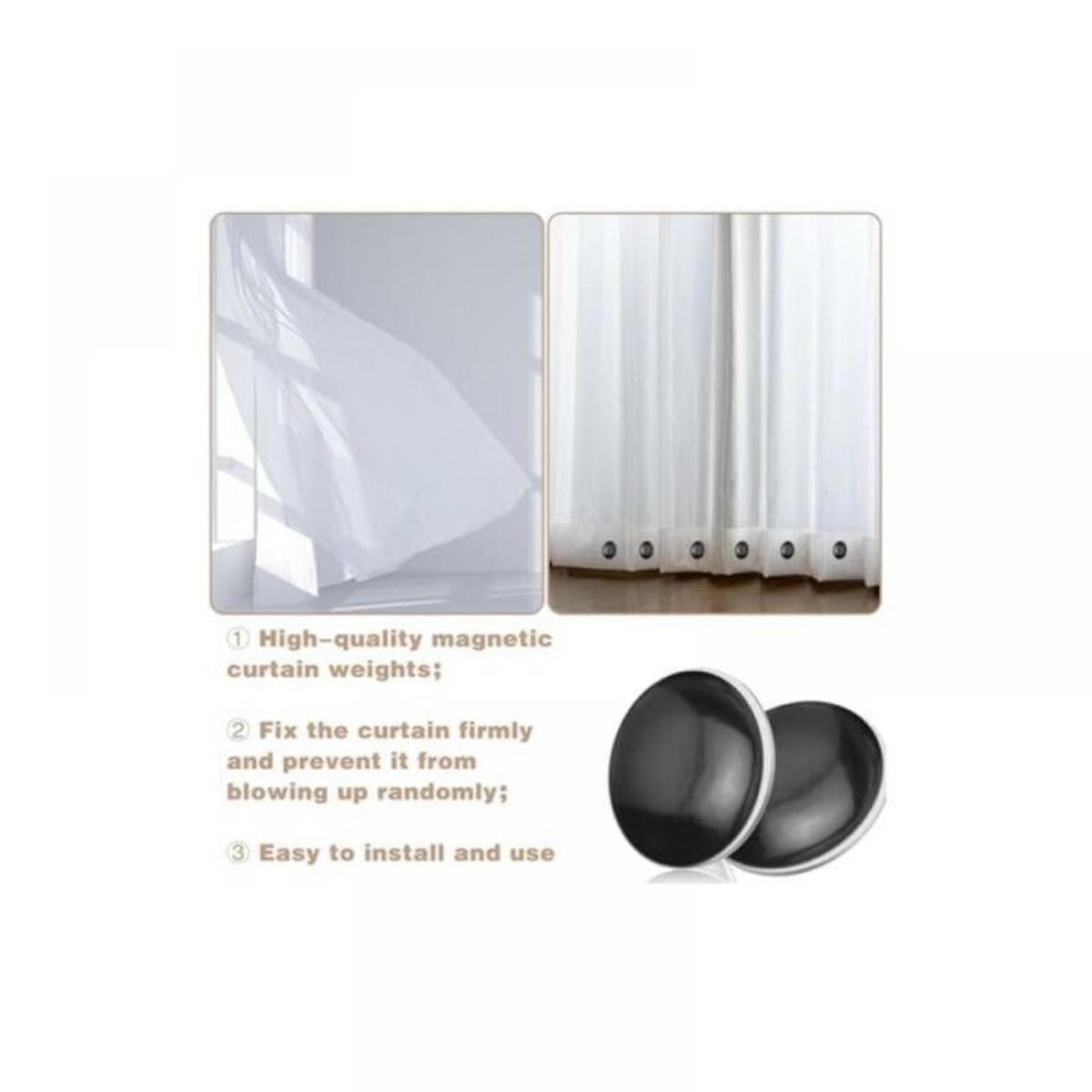 DUSCHVORHANG-GEWICHTE - 10er-Pack magnetische Duschvorhanggewichte - nahtlose untere Gewichte - beschwerte Magnete verhindern - Schwarz, Textil (13/2/19cm) - MCBOSON