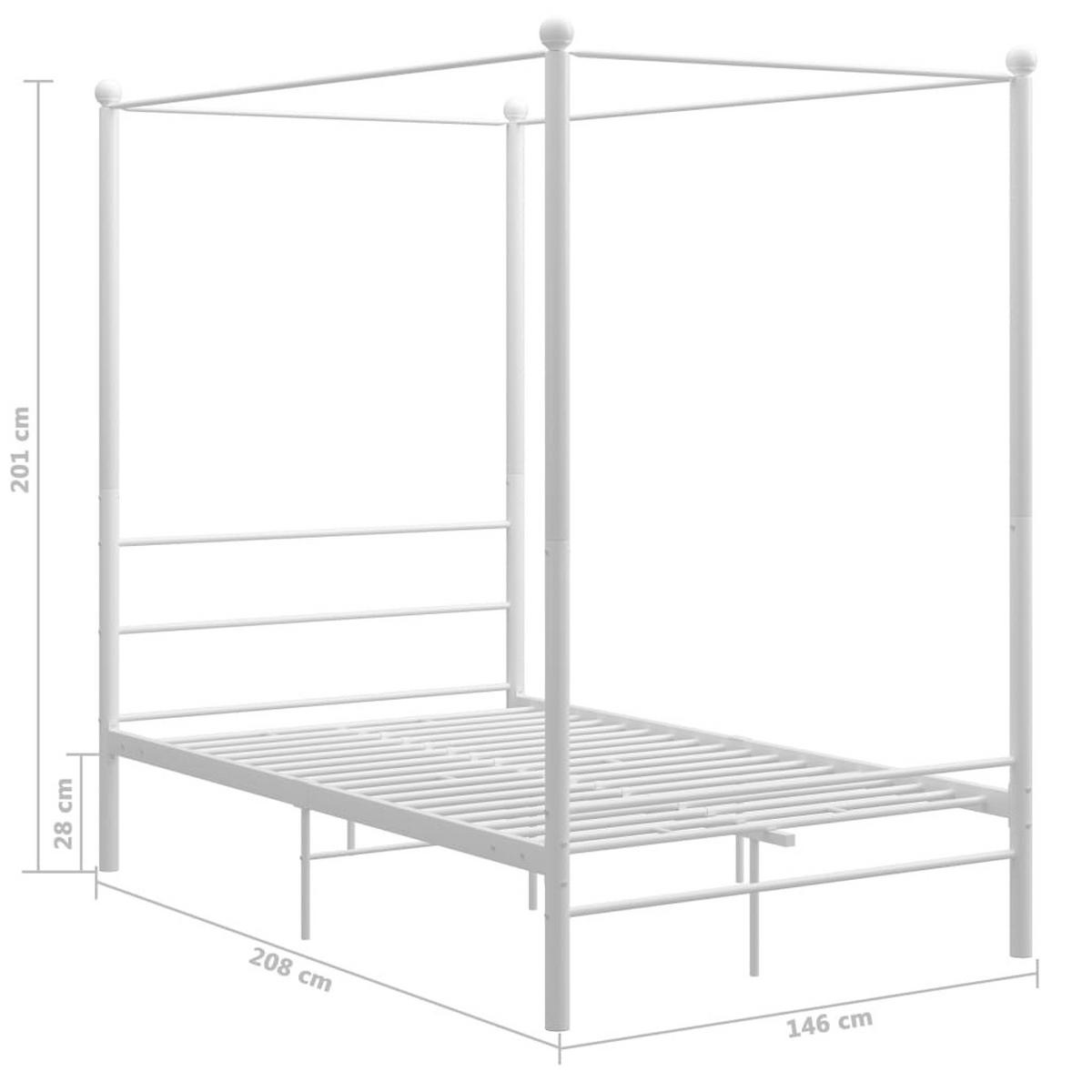 HIMMELBETT Weiss Metall 140/200 Cm - Weiß, Metall (140/200cm) - vidaXL