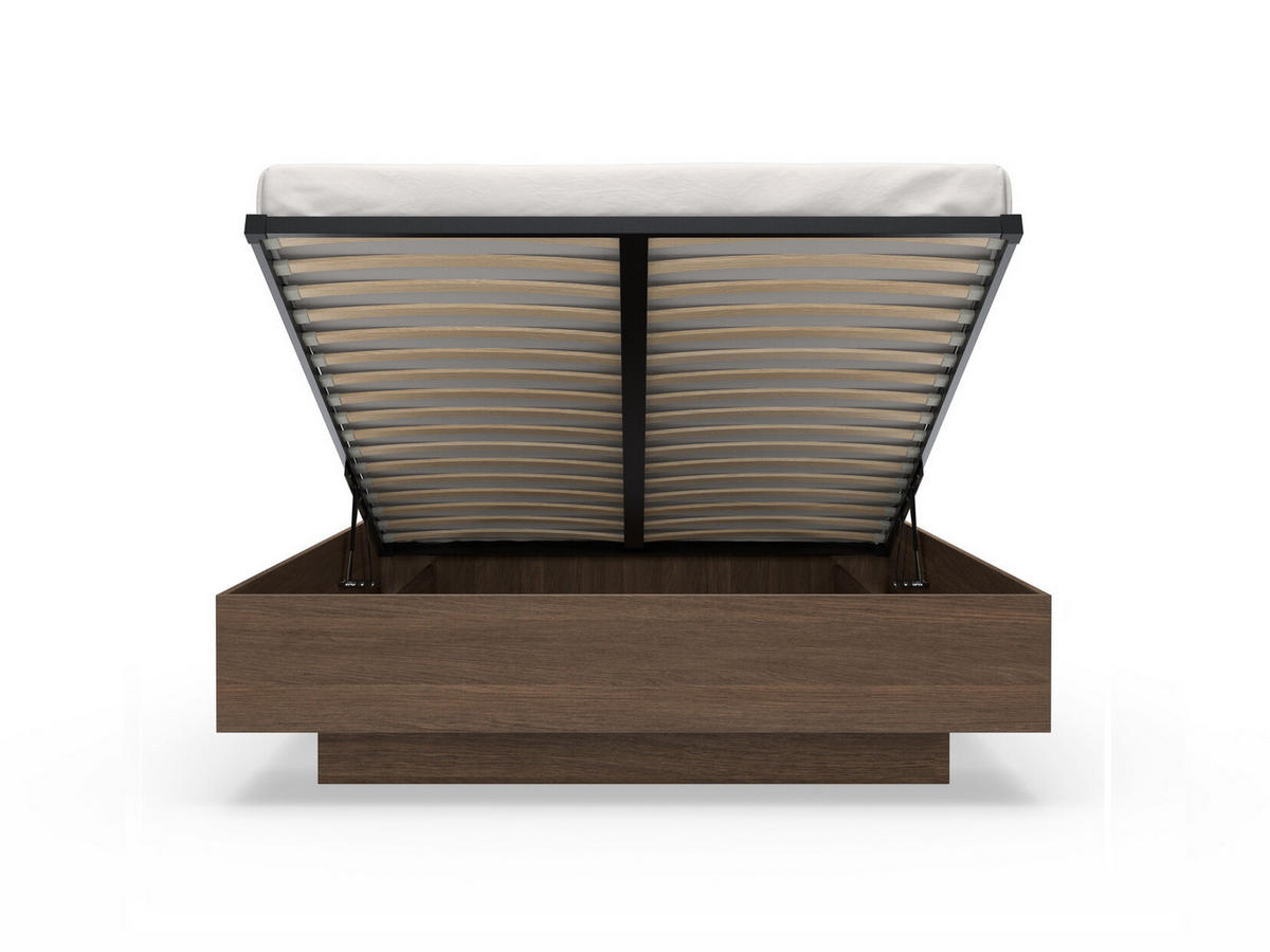 BETT mit Metallrahmen 160x200 Resta, Bettkasten, Eiche Dunin - Eichefarben, Holz/Metall (160/200cm) - Emporius