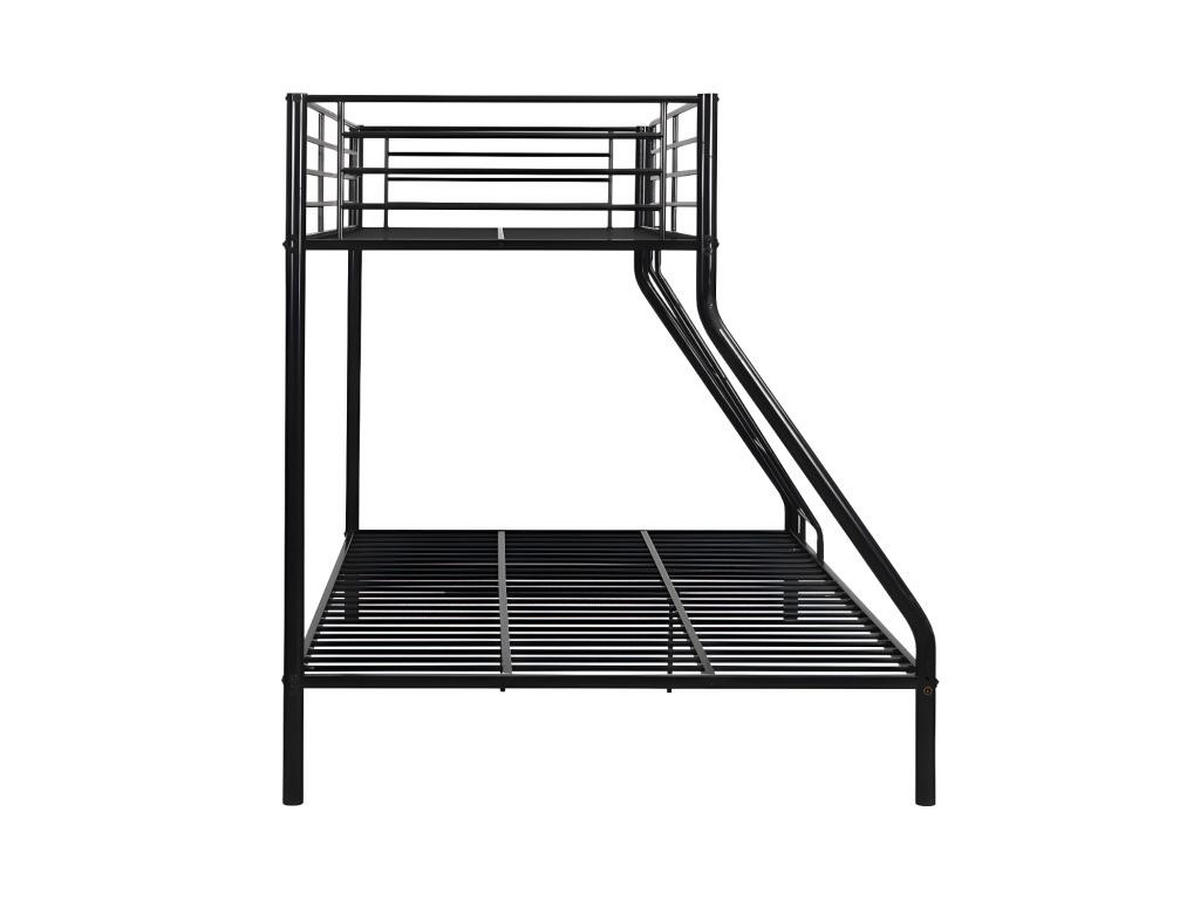 ETAGENBETT - 90 & 140 x 190 cm - Stahl - Schwarz - ELEVATIO IV - Schwarz, Metall - Vente-Unique