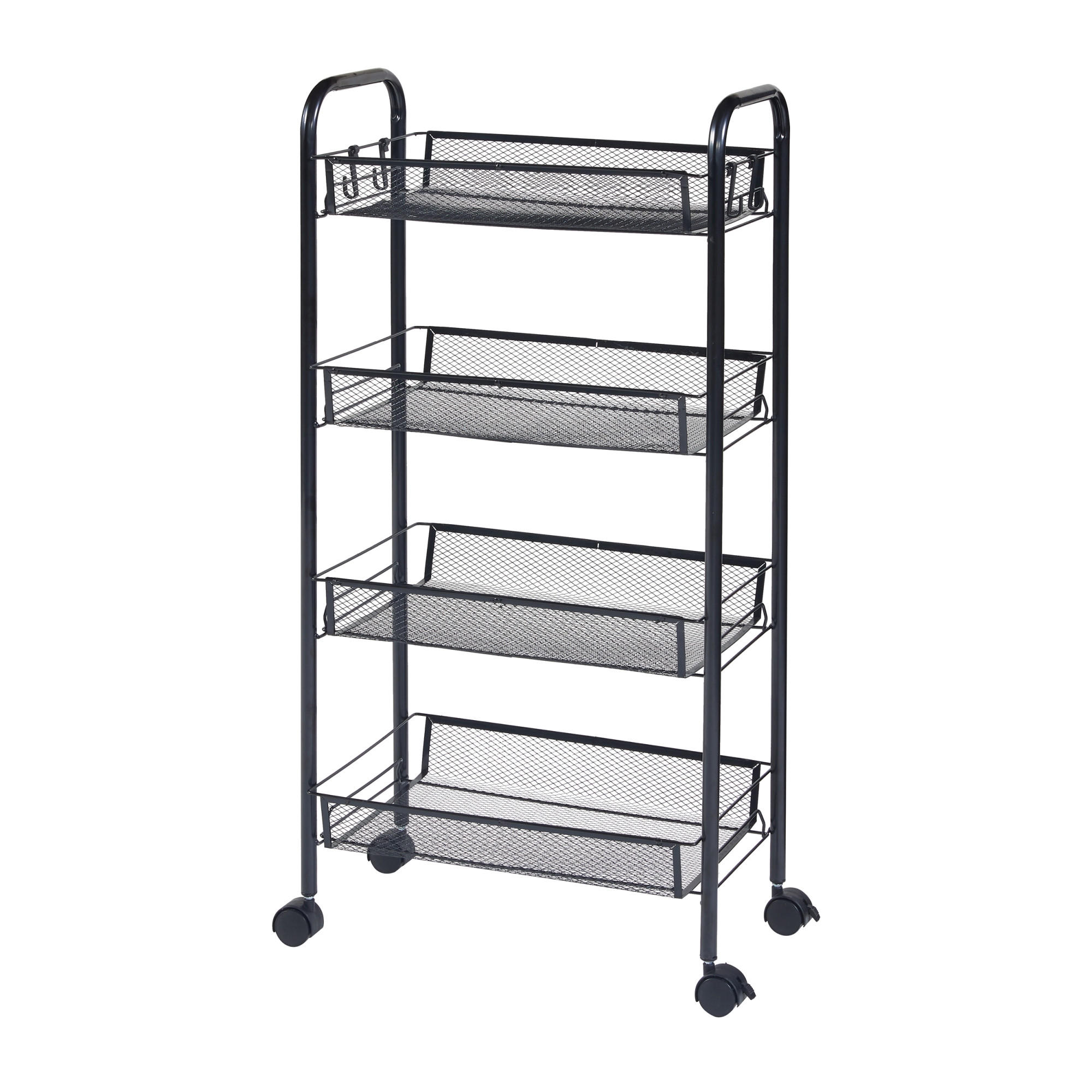 ROLLWAGEN Tromsø - Schwarz, Metall (44/83/26cm) - [en.casa]