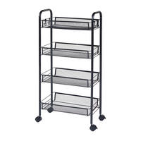 ROLLWAGEN Tromsø - Schwarz, Metall (44/83/26cm) - [en.casa]