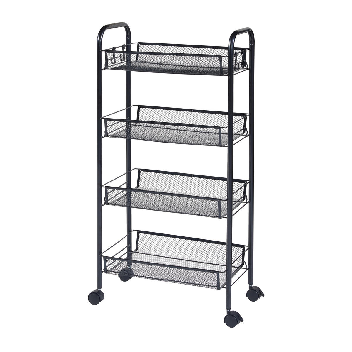 ROLLWAGEN Tromsø - Schwarz, Metall (44/83/26cm) - [en.casa]