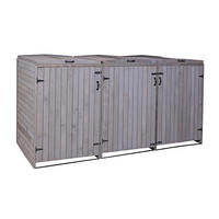 3ER-/6ER-MÜLLTONNENVERKLEIDUNG Anthrazit, Grau - Anthrazit/Grau, Holz (237/126/98cm) - MCW