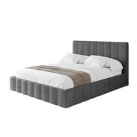 POLSTERBETT mit Bettkasten und Lattenrost, Boxbett ohne Matratze - FINO 160x200 Dunkelgrau - Anthrazit, Holzwerkstoff/Textil (160/200cm) - ALTDECOR