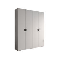 DREHTÜRENSCHRANK 236.7/200/47 4-türig - Schwarz/Weiß, Holz/Metall (200/236.7/47cm) - Abiks Möbel
