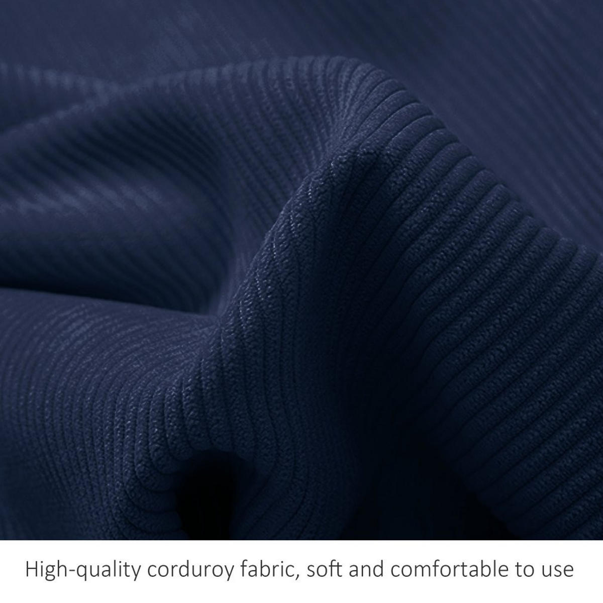RÜCKENKISSEN für Bett Kord Dunkelblau 140 cm - Dunkelblau, Textil (50/140cm) - Vercart