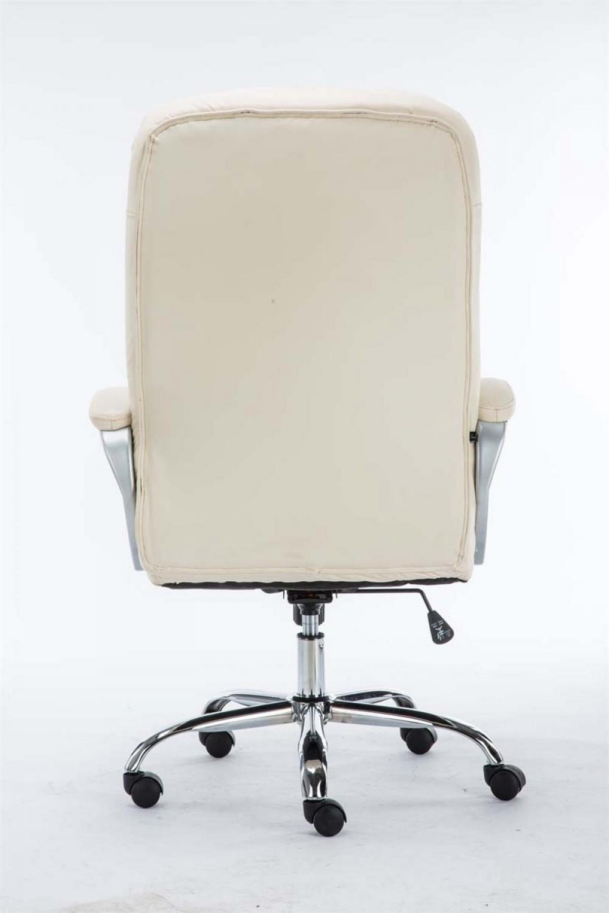 CHEFSESSEL Lederlook creme - Chromfarben/Creme, Textil/Metall (68/116/77cm) - CLP
