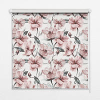 VNÚTORNÁ roleta - okenná roleta - roleta - 100x140 cm - Ružové kvety - pink, plast (100/140/0.5cm) - TULUP