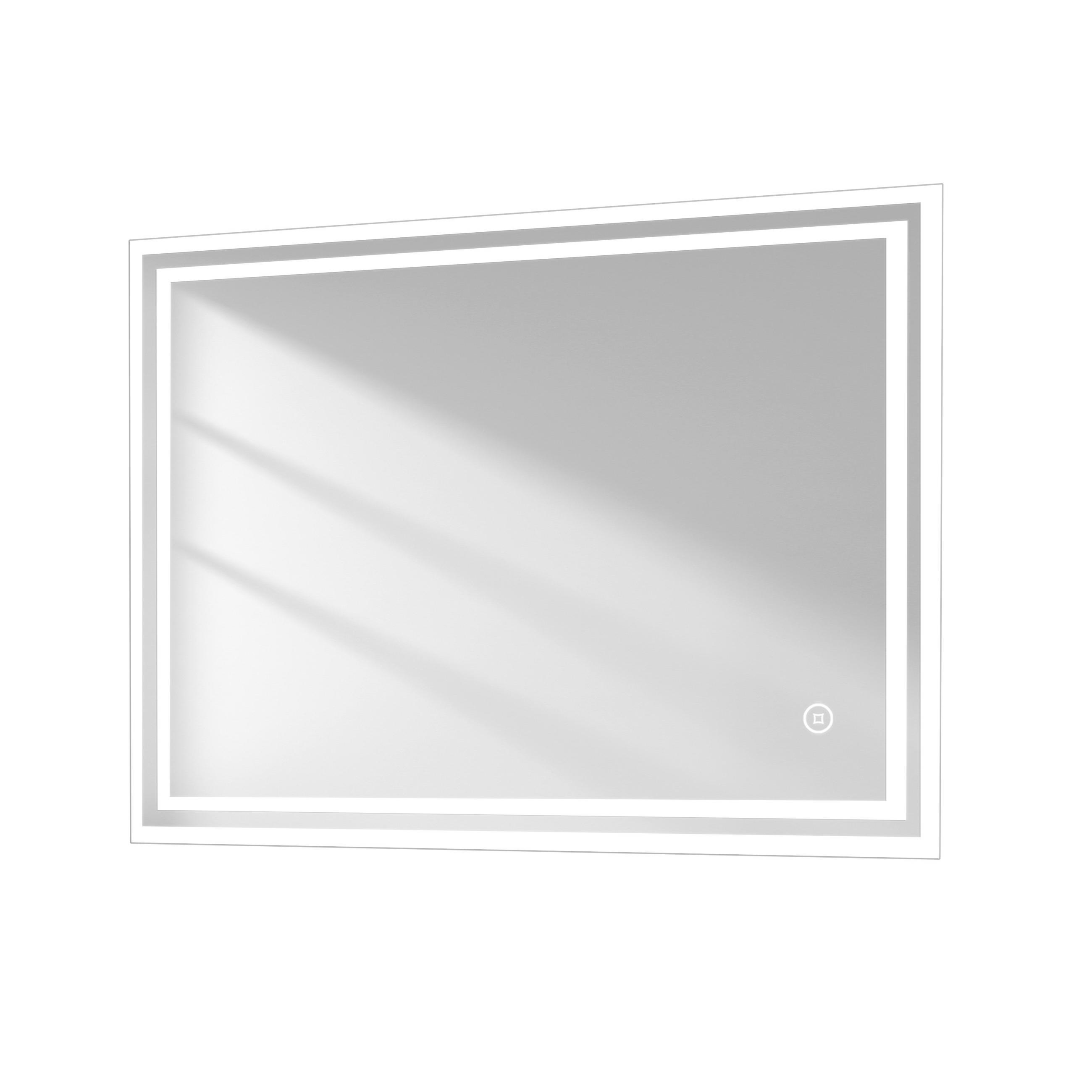 BADSPIEGEL mit Power-Off-Memory-Funktion Beleuchtung 80/60/3,5 cm - Weiß, Glas (60/3.5/80cm) - EMKE