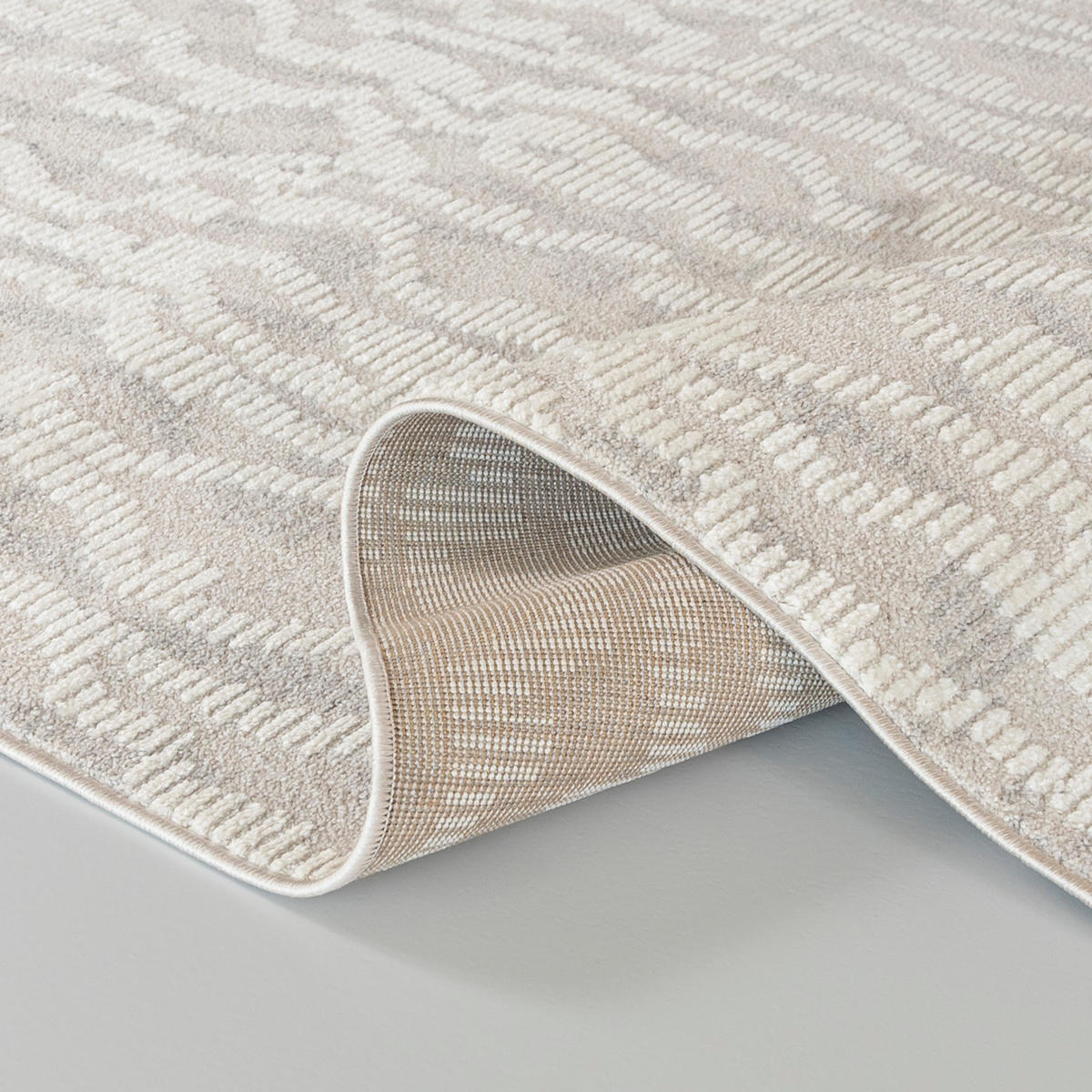 TEPPICH Beige Abstrakt - Rechteckig Moderne - 140 x 200 cm - Ecru/Beige, Textil (140/200cm) - Mazovia