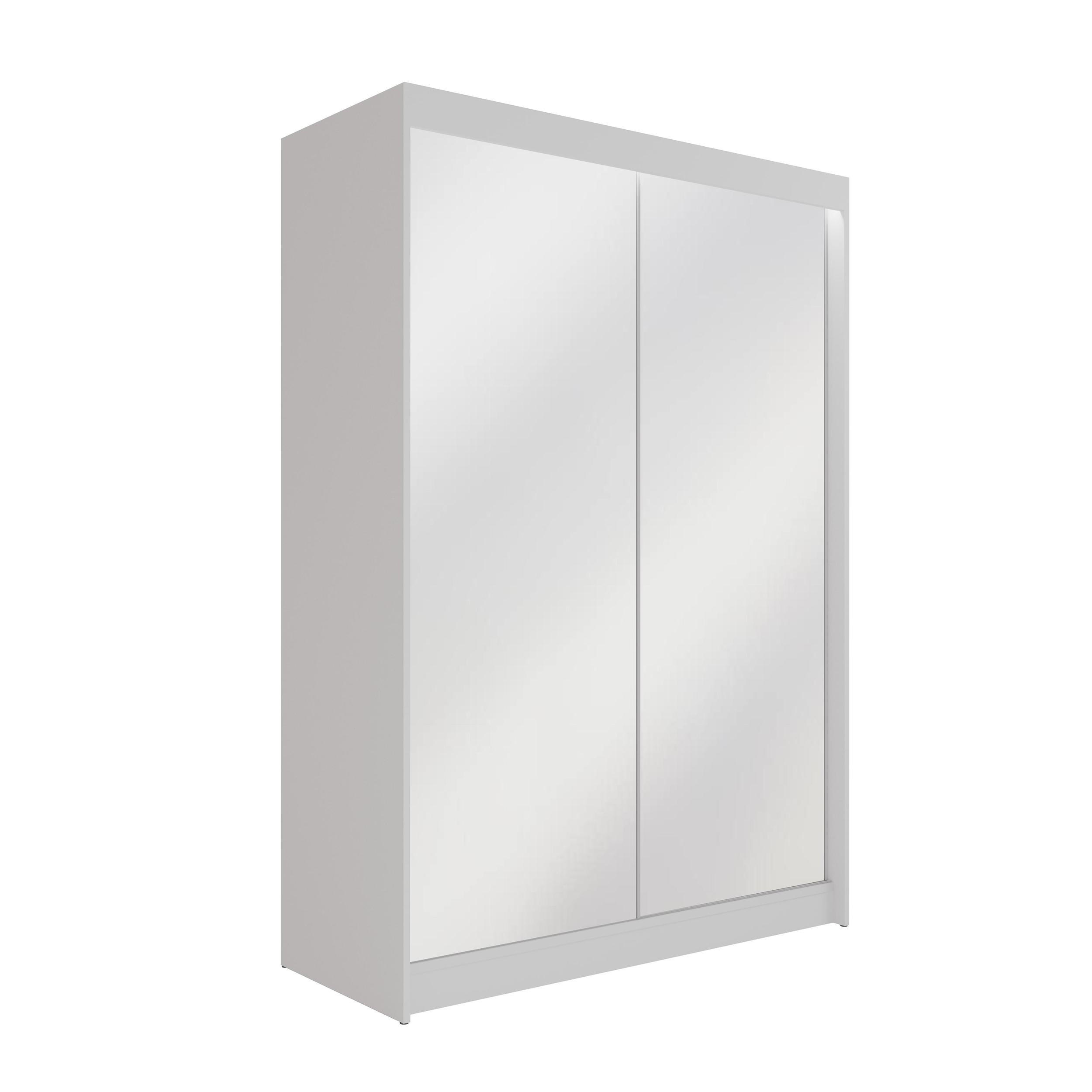 KLEIDERSCHRANK AMOHA mit LED - 120 cm - Weiß - Weiß, Holzwerkstoff (120/215/61cm) - ALTDECOR