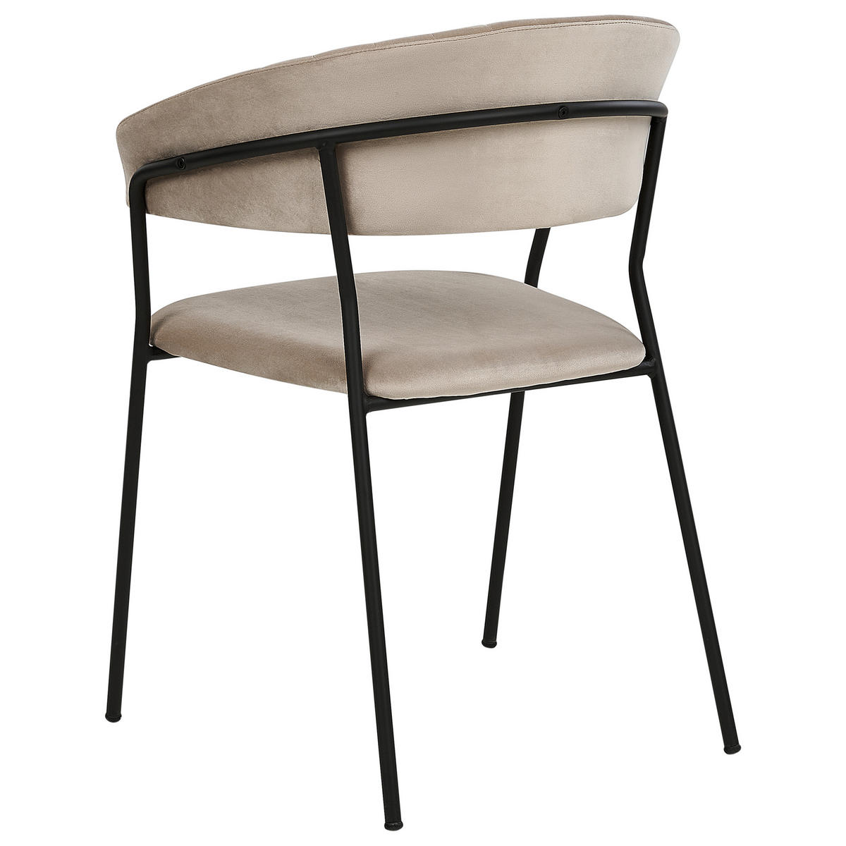STUHL 2er-Set Samtstoff Beige Mariposa - Beige, Textil/Metall (55/78/55cm) - Beliani