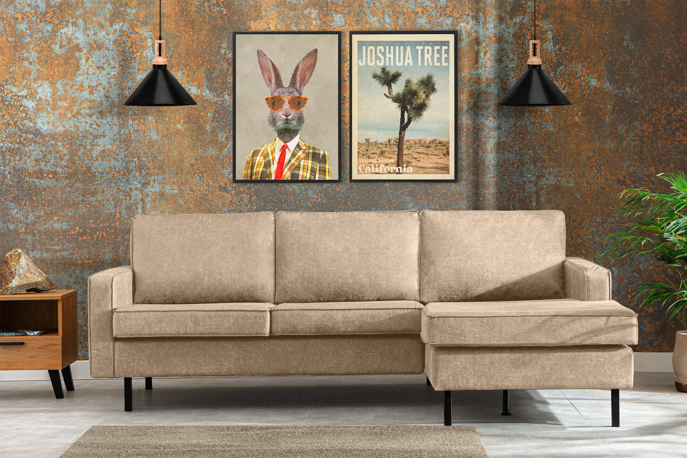 Thumbnail - Konsimo® Ecksofa-Rechts, Beige, Textil, L-Form,L-Form, 234x160 cm, Hergestellt in Europa, Wohnzimmer, Sofas & Couches, W...