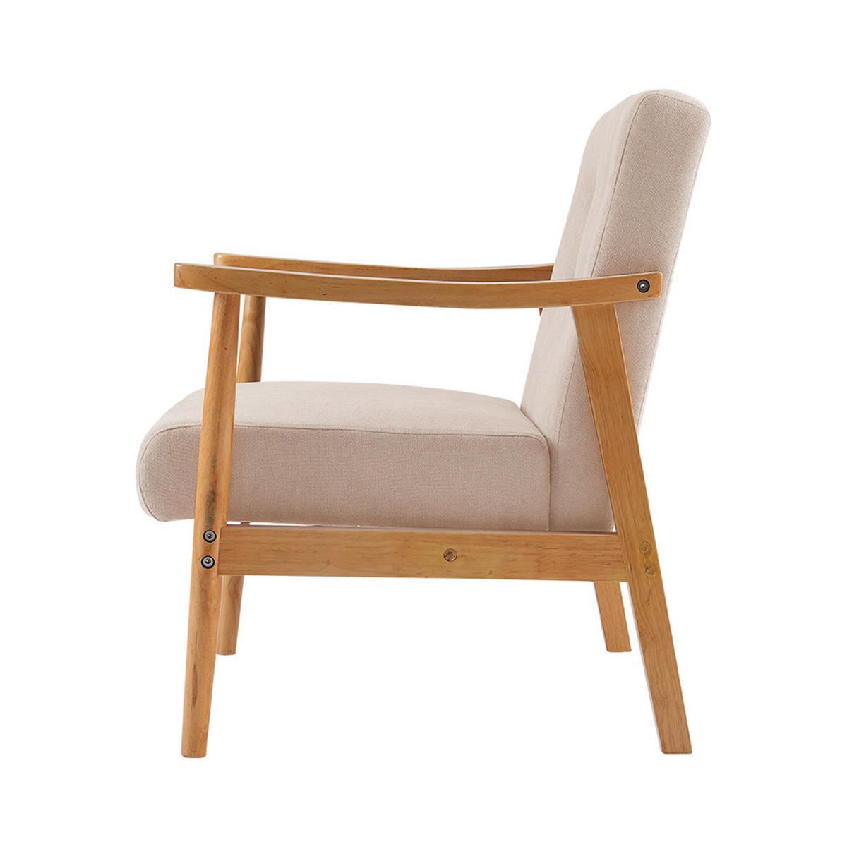 POLSTERSESSEL 74/70/81 cm Armlehnen Holzrahmen Leinen Beige - Beige, Holz/Textil (74/81/70cm) - Livingandhome