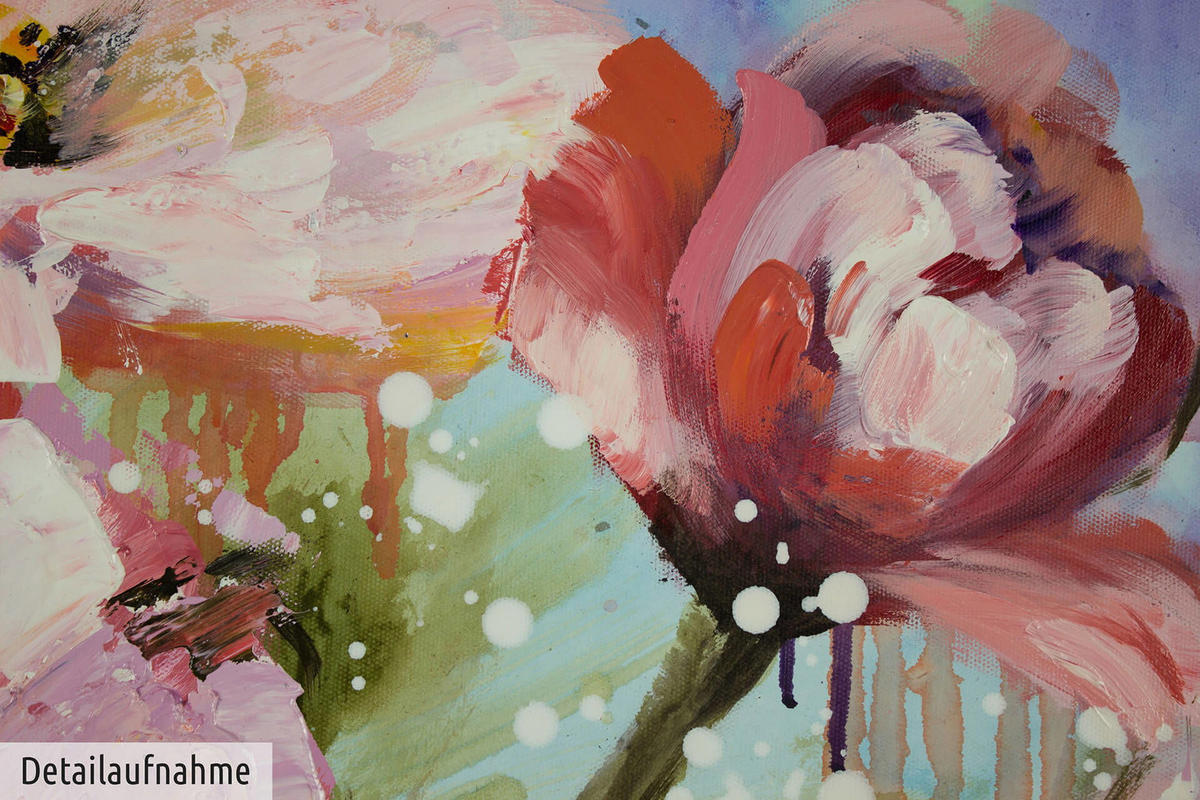 ACRYLBILD HANDGEMALT 90/60 cm - Pink, Holz/Textil (1.5/60cm) - KUNSTLOFT