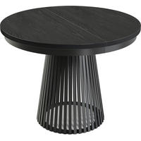 ESSTISCH Scala runder ausziehbarer, Schwarz 100-180/100/75 cm - Schwarz, Holzwerkstoff/Metall (100/100/75cm) - WFL GROUP