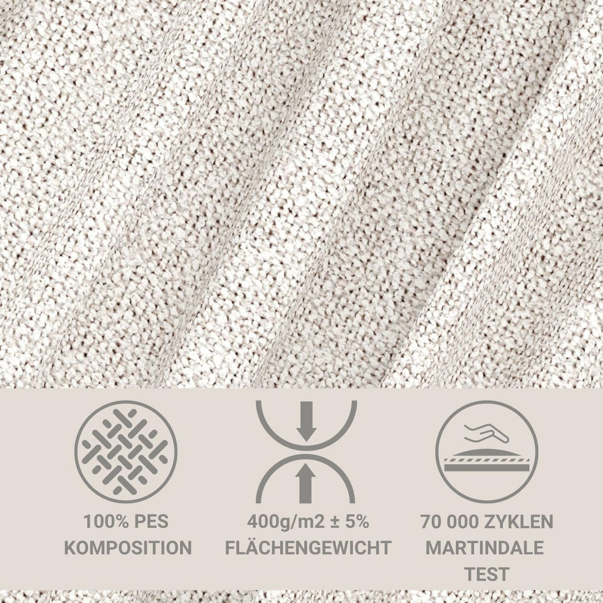 ECKSOFA MIT SCHLAFFUNKTION Tallin Beige Webstoff - Rechts Seite - Beige/Schwarz, Holz/Holzwerkstoff (240/145cm) - Maison de Reve