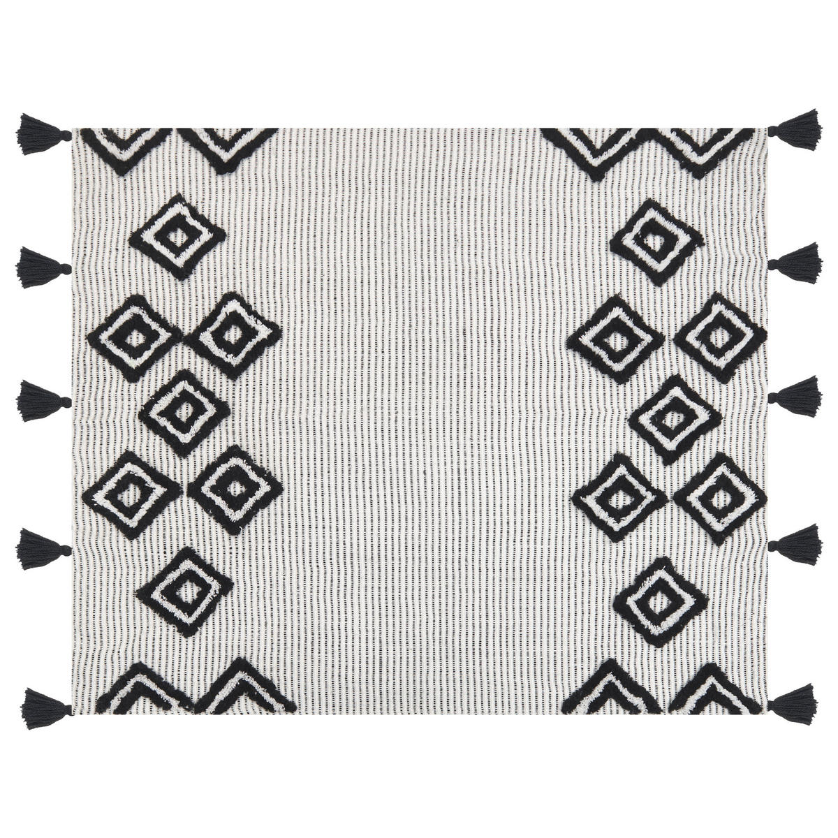 DECKE Weiß Saatli 130/150 cm - Weiß, Textil (130/150cm) - Beliani