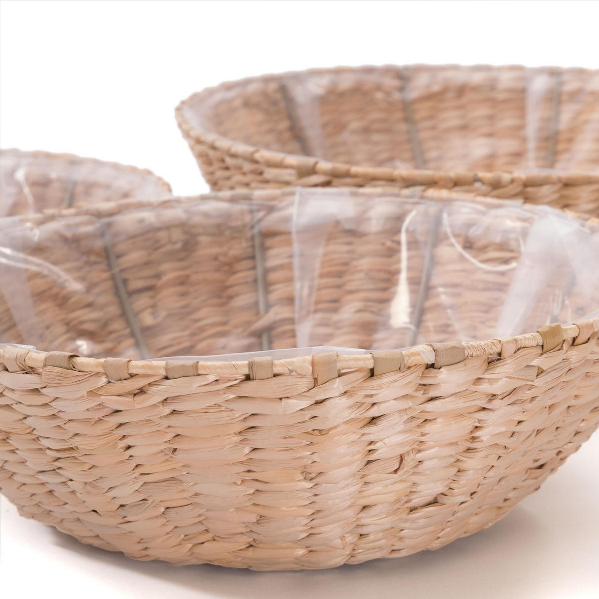 KORB-SET Kayla 3-teilig verschiedene Größen, wasserdicht naturfarben - Silberfarben, Naturmaterialien (12cm) - CREEDWOOD