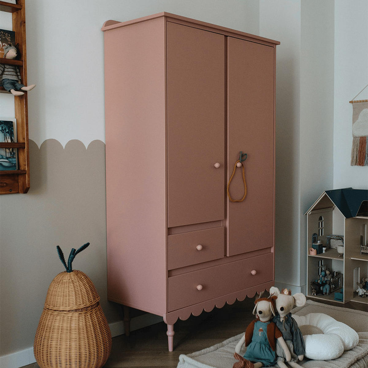 POKOJ PRO MIMINKO 2DÍLNÝ Babushka Rose - růžová, kompozitní dřevo (84/91/50cm) - Petits-meubles