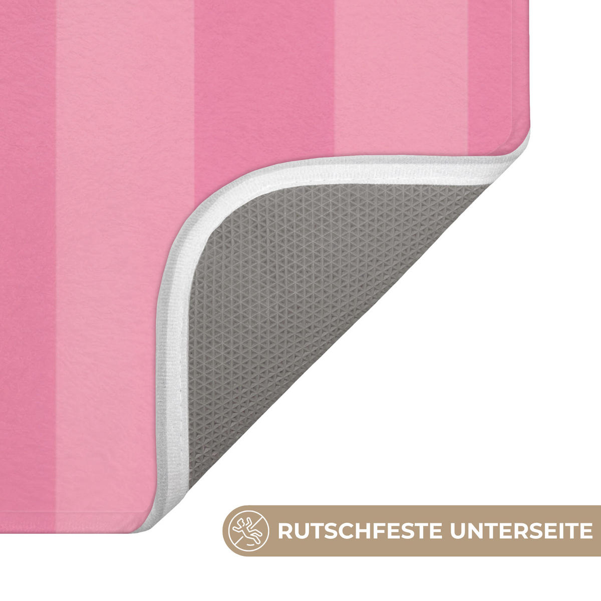 KOUPELNOVÁ PŘEDLOŽKA Pruhované - růžové - Chéri 90x60 cm - růžová, textil/plast (90/60cm) - OnlyWow