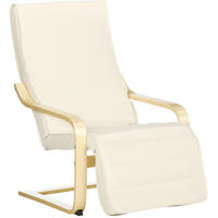 RELAXSESSEL 66,5/94/100 cm mit verstellbarem Fußteil - Creme, Textil (94/100/66.5cm) - BEAOK